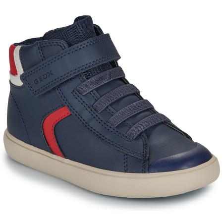 GEOX B GISLI ΠΑΙΔΙΚΑ SNEAKERS HIGH ΑΝΑΤΟΜΙΚΑ ΜΕ ΣΚΡΑΤΣ ΜΠΛΕ B461NA054FUC0735 